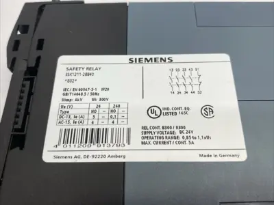 USED SIEMENS SAFETY RELAY, SPRING TYPE W/ 3ZY1212-2DA00