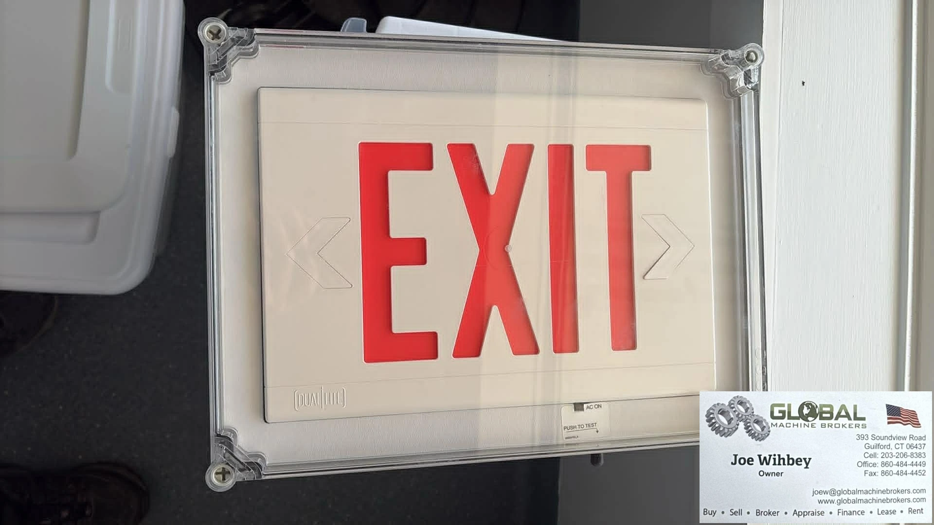 Dual Lite Exit Sign With Waterproof Enclosure Electric Glowing