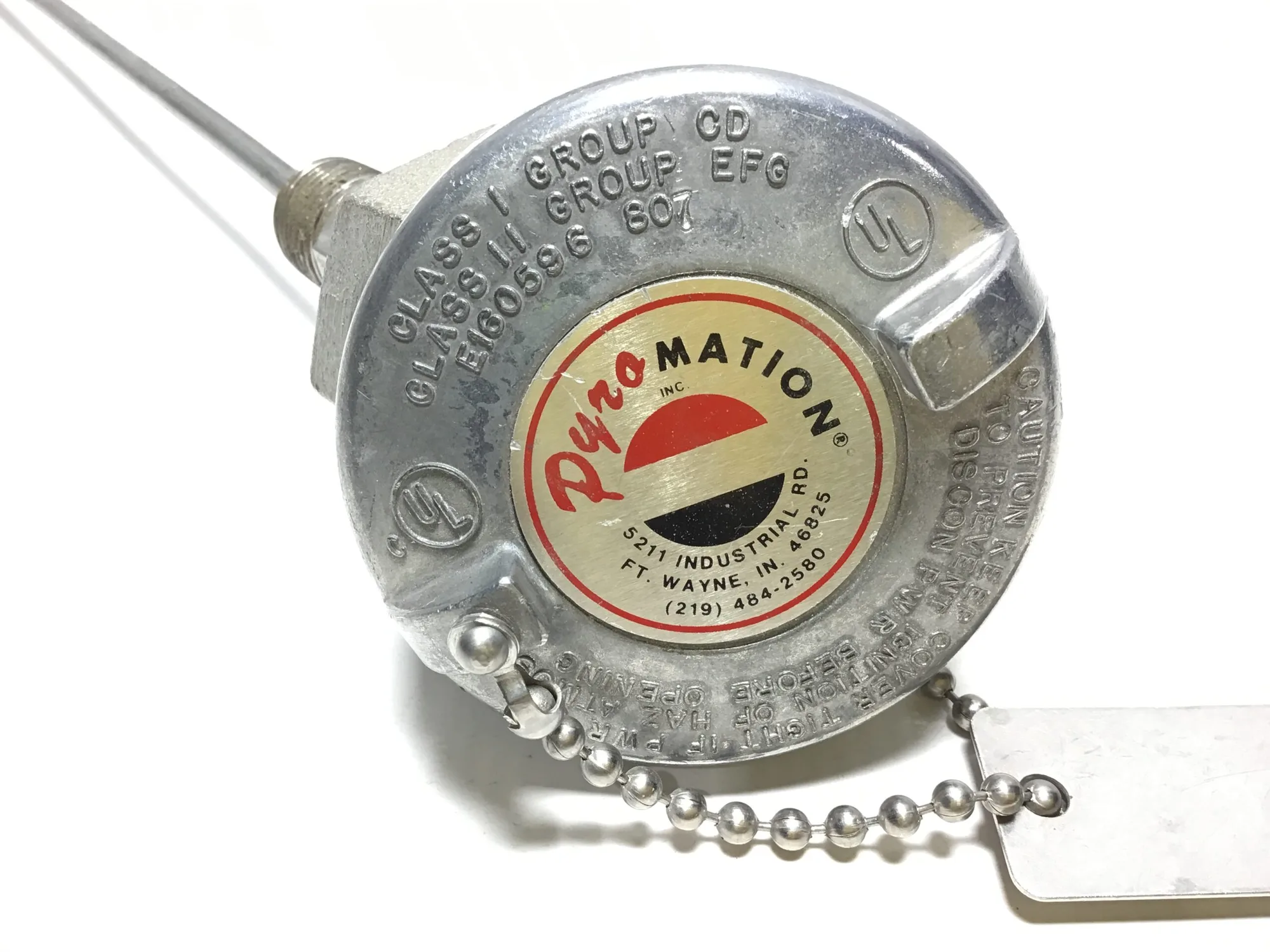 Pyromation Inc. E160596 807 Thermocouple Link w/ Connection Head