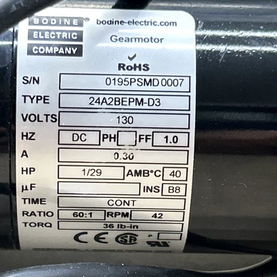 NEW BODINE ELECTRIC 34B3BEBL-W2