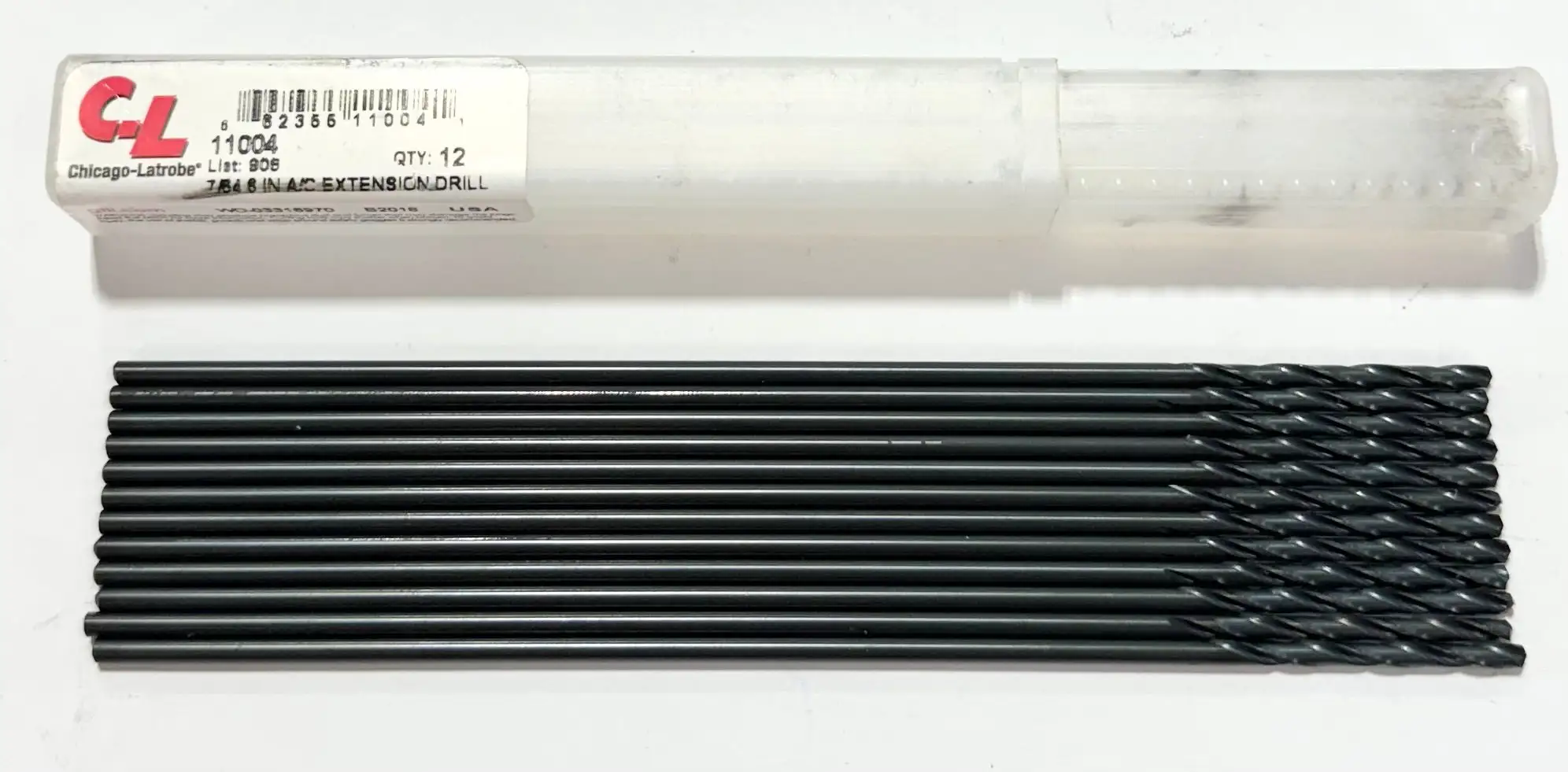 Chicago-Latrobe 7/64" x 6" HSS Aircraft Extension Drills 135 Degree 12 Pack