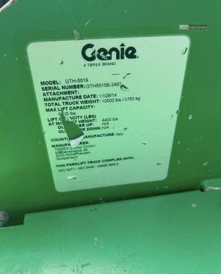 Used 2015 GENIE GTH5519 Misc Forklifts California US | Lillo Machinery #1399244