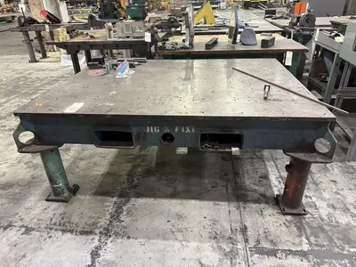 83" X 64" X 32" HEAVY DUTY STEEL LAYOUT TABLE W/ FORKLIFT SLOTS: STOCK #23560