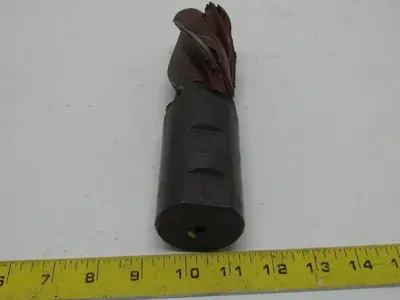Putnam M3-2 2" Left Hand 4 Fute HSS 4" Cut End Mill 2" Straight Shank 7-3/4" OAL