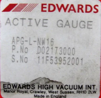USED EDWARDS APG-L-NW16 PIRANI GAUGE FL20K FORELINE TRAP A13305000 APGLNW16