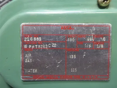 ASCO WPFT8262C22 Solenoid Valve Used
