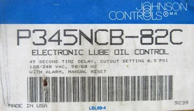NEW JOHNSON CONTROLS P345NCB-82C LUBE OIL CONTROL P345NCB82C