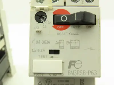 Fuji Elec BM3RSB-P63 Manual Starter .4-.63A Adj Overload w Contactor Lot of 2