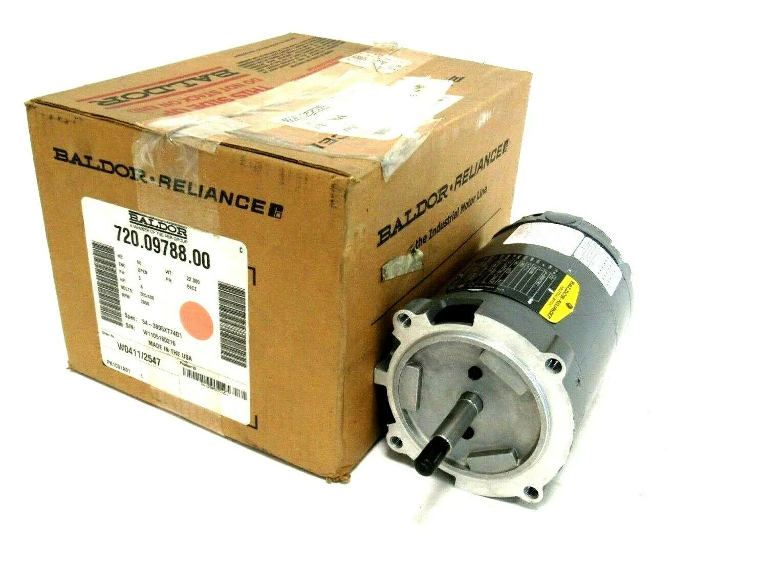 NEW BALDOR IP23 MOTOR .5HP 200/400V 2850 RPM 56CZ 34-3905X774G1 720.09788.00