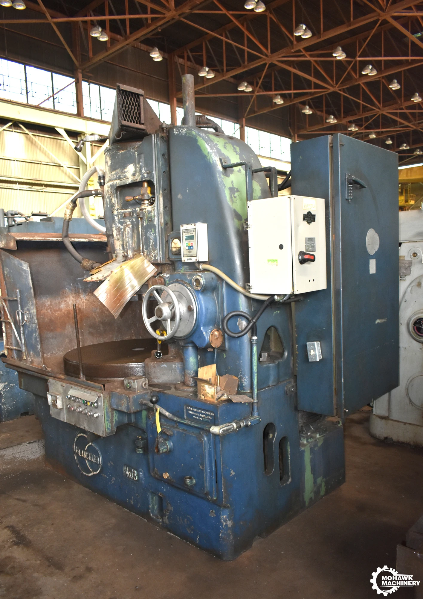42" BLANCHARD "18-42" EXTRA-HIGH VERTICAL SPINDLE ROTARY SURFACE GRINDER w/SEGMENTED WHEEL - 40 HP MOTOR -