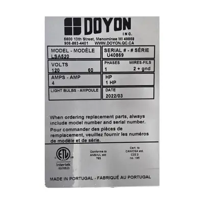 Used DOYON LSA520 Sheeters British Columbia CA | Surrey Food Equipment #1513450