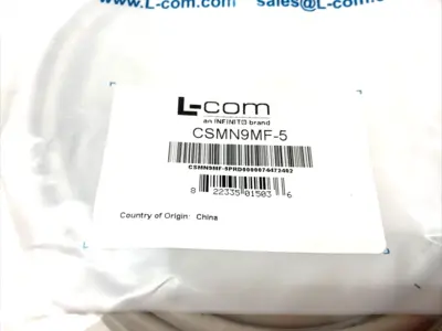 NEW L-COM DELUXE MOLDED D-SUB CABLE, DB9 MALE / FEMALE, 5.0 FT
