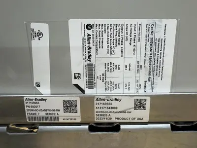 ALLEN BRADLEY 20GWANC415AN6VNHN8-RW AC DRIVE LIQUID COOLED 3 PHASE OUTPUT #S682