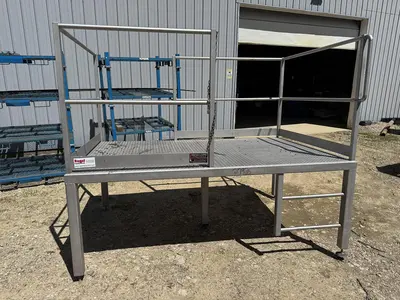 USED CUSTOM DESIGNED & MANUFACTURED STAINLESS STEEL OPERATORS PLATFORM
