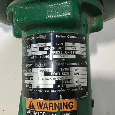 Fisher Type 667 Size 34 Diaphragm Actuator 3–15 PSI Pneumatic