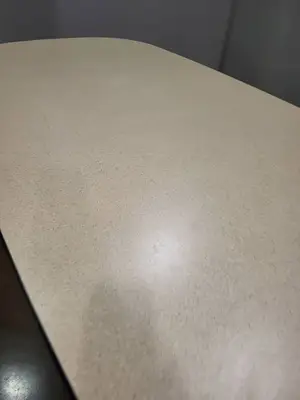 Office Table - 84 x 42 in Beige Laminate with Black Base