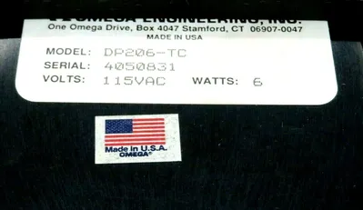 NEW OMEGA DP206-TC DIGITAL METER 115 VAC 6 WATTS DP206TC