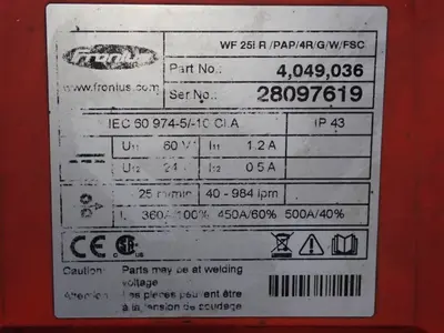 Used FRONIUS WF 25I R/PAP/4R/G/W/FSC Feeders (Material Handling) | HGR 24 #746520