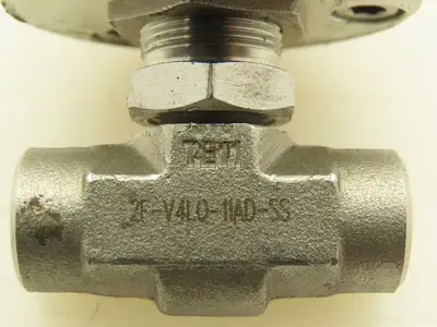 Parker 2F-V4L0-11AD-SS Series Pneumatic Inline Needle Valve 316 SS Air 1/8" Port
