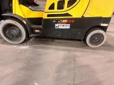 12,000 HYSTER MODEL S120FTPRS LH92"/RH185" WITH 72" CASCADE PAPER ROLL CLAMP