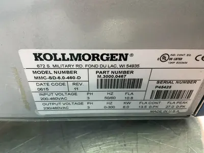 Used KOLLMORGEN MMCSD6.0460D Servo Drives Ohio US | HGR 24 #1330269