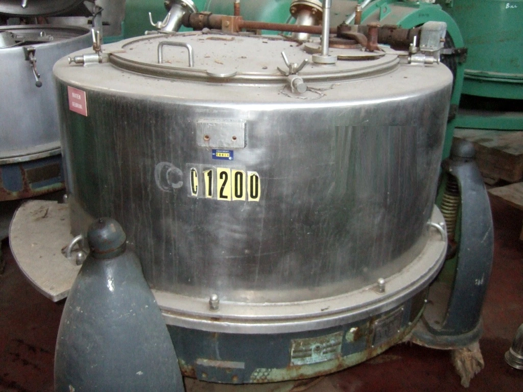 Heine 47 x 20 gastight perforate basket centrifuge, 316SS.