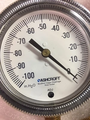 3 Ashcroft Low Pressure Gauges 1YA-15229-029 Range:100IWV New No Box