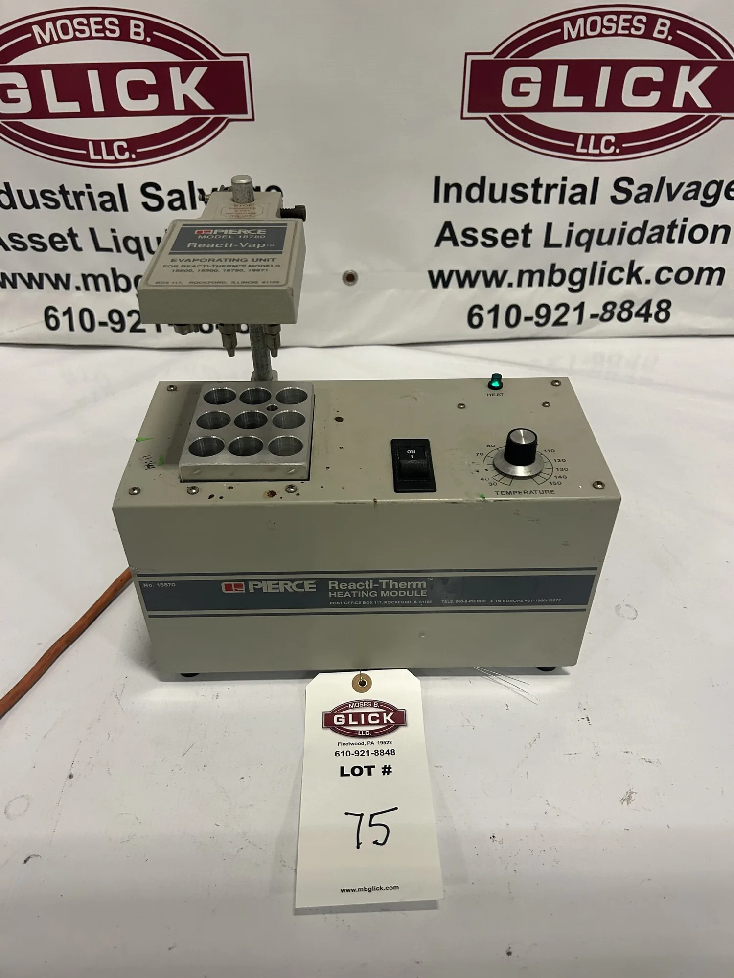 PIERCE 18870 REACTI-THERM BLOCK HEATER W/ 18780 REACTI-VAP EVAPORTING UNIT