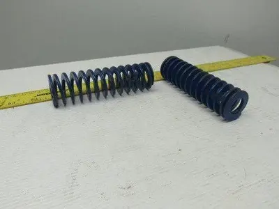 5" x 1-1/2" 3/4" Rod Die Spring 1/8" Thick Rectangular Wire Blue Lot Of 2