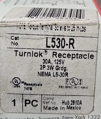 Pass & Seymour L530-R Turnlok Receptacle 30 Amp 125V 2P 3W loc4C17