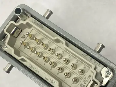USED WEIDMULLER MALE CONNECTOR 16P 16A 500V 1207500000 W/ 1788180000