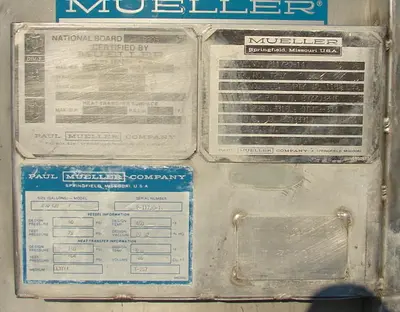 SPC4381  Reactor 200 gallon Mueller chemical reactor, 50 psi internal, 150 psi jacket, 1 hp agitator