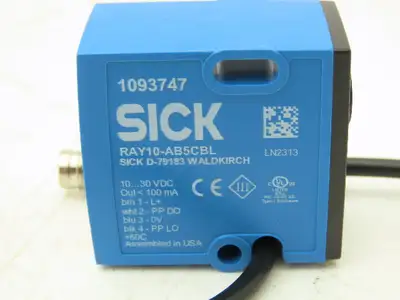Sick RAY10-AB5CBL Photoelectric Retro-Reflective Sensor Male Connector M8 4 Pin