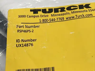 New | in-Stock Turck RSP46PS-2, UX14876 Connector Accessories Michigan US | Maverick Industrial Sales #1456602