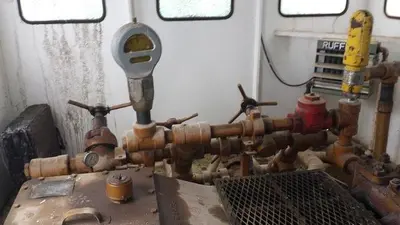 USED GARDNER DENVER PE-5Y 3X5 TRIPLEX WELL SERVICING REVERSING MUD PUMP PACKAGE