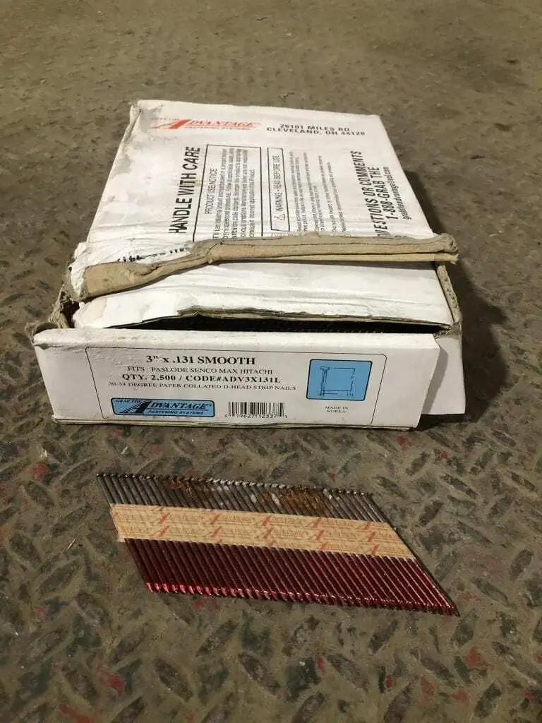 Advantage 3″ X .121 Stainless 33° Plastic Collated Ring Shank Nails NIB of 1,000