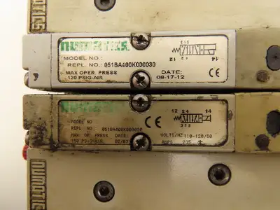 Numatics 051BA400K000030 Pneumatic 4/2 Solenoid Valve 2-Station Manifold 120V