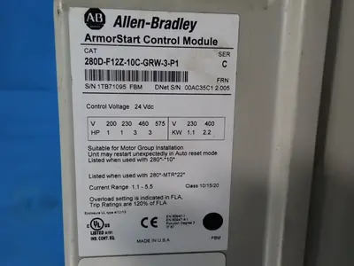 USED ALLENBRADLEY 280DF12Z10CGRW3P1