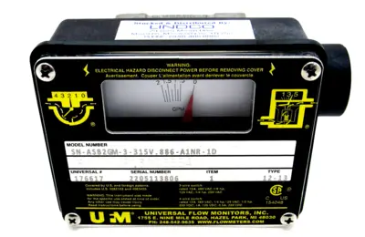 NEW UNIVERSAL FLOW MONITORS SN-ASB2GM-3-315V.886-A1NR-1D FLOW METER SWITCH