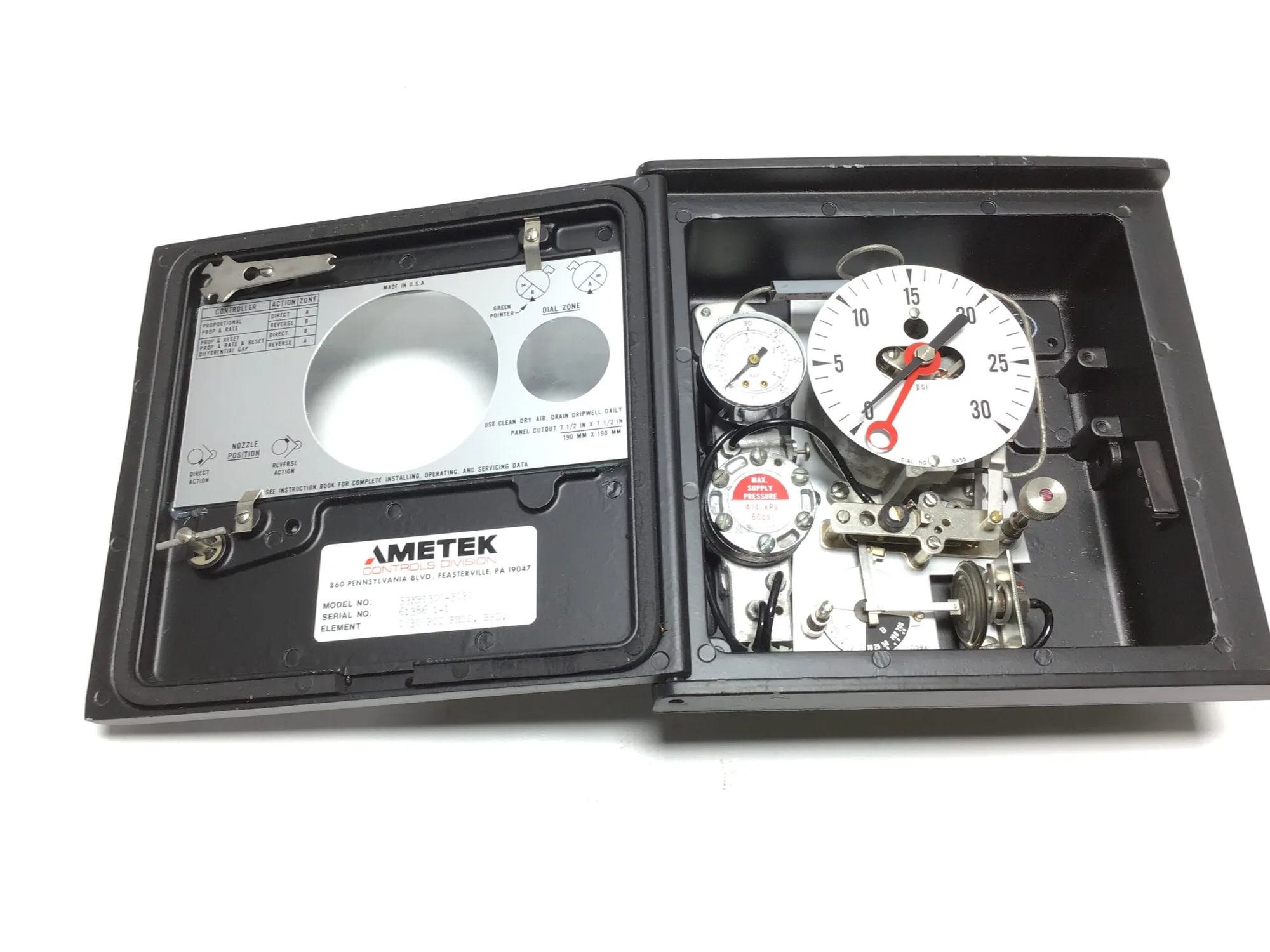 Ametek 33KB1300-3030 Pneumatic Pressure Controller 0/30PSI