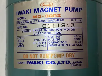 Used IWAKI MAGNET PUMP MD-30RZ Pumps Ohio US | Surplus Asset Holdings #1247732