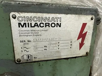 #2 CINCINNATI MODEL #207 HORIZONTAL MILL WITH VERTICAL TOOLMAKERS OVERARM: STOCK #22270