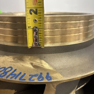 New! Large 8 Vain Brass Impeller With 2 1/2”bore.