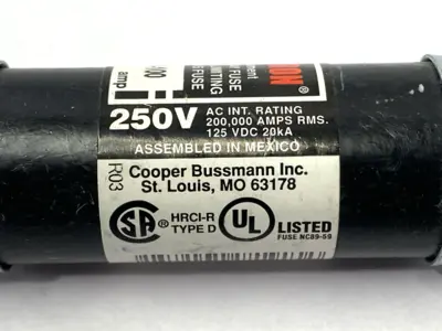 USED FUSETRON TIME DELAY DUAL ELEMENT FUSE CLASS K9 250V 100A