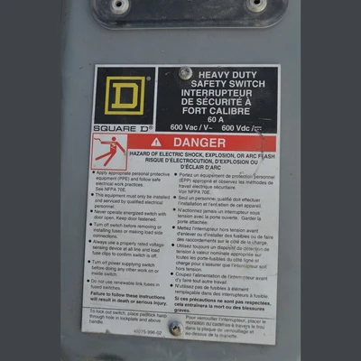 Square D 60 Amp Heavy Duty Safety Switch