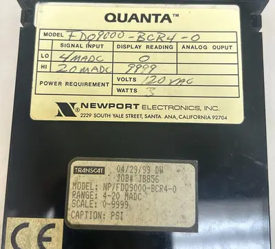 Used NEWPORT ELECTRONICS FDQ9000-BCR4-0 Meters - Misc | Surplus Asset Holdings #1206958