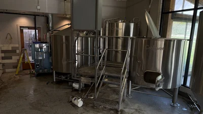 10 bbl Craftwerk steam jacketed brewhouse brew system with 20 bbl HLT