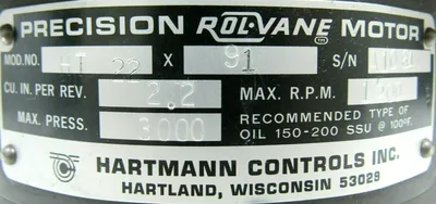 NEW HARTMANN CONTROLS HT22x91 ROL-VANE MOTOR HT2291