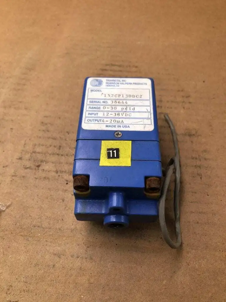 Transicoil 152CP130DC2 Pressure Transducer 0-30PSID 12-38VDC 4-20mA