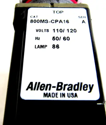 ALLEN BRADLEY 800MS -CPA16RA SWITCH 800MSCPA16RA NEW, SURPLUS